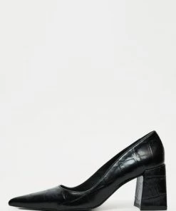 Jigsaw Black Isabel Croc Court Shoes -Jigsaw Sales Shop unnamed file 896