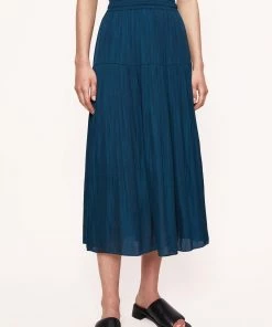Jigsaw Blue Recycled Satin Midi Skirt