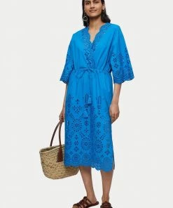 Jigsaw Blue Broderie Beach Kaftan Dress