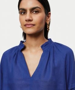 Jigsaw Blue Linen Pleat Detail Top -Jigsaw Sales Shop unnamed file 976 scaled