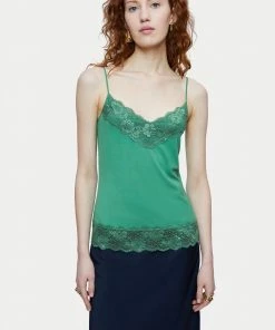Jigsaw Green Modal Lace Vest